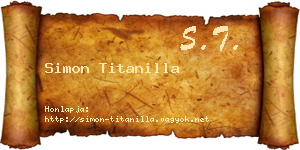 Simon Titanilla névjegykártya